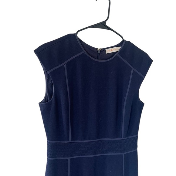 Tory Burch Wayde Midnight Blue Wool Crepe Midi Dress - Picture 4 of 7